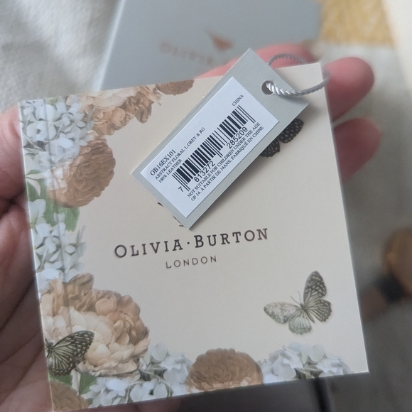 Olivia Burton abstract floral leather watch in grey and rose gold - Picture 5 of 6